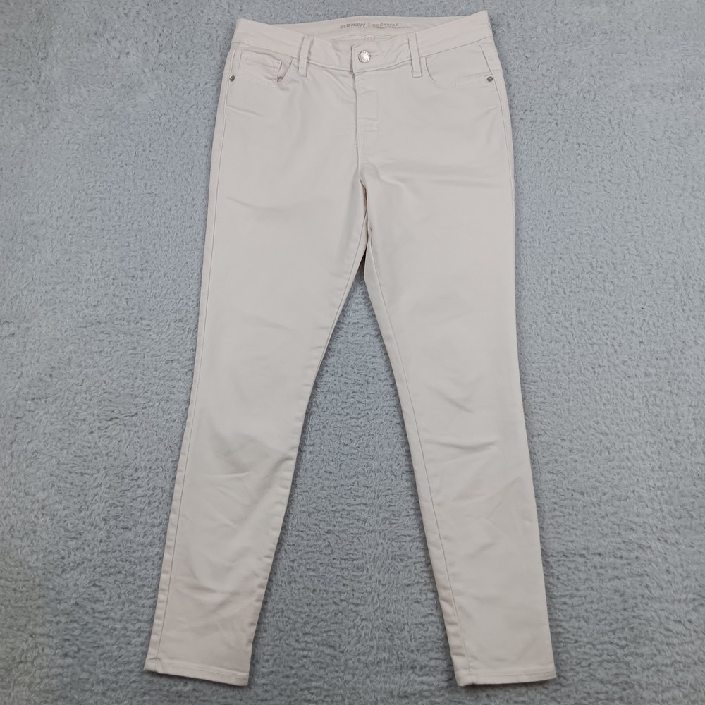 Old Navy Pants Rockstar Women 8 Bright White Mid Rise Skinny S/116924-00